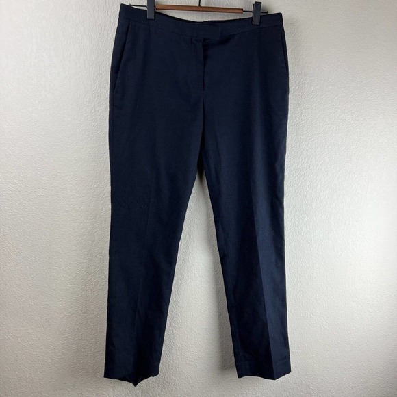 Maje Wool Pants Women 38 Dark Navy Blue Slacks Career Work Classic - Picture 1 of 15